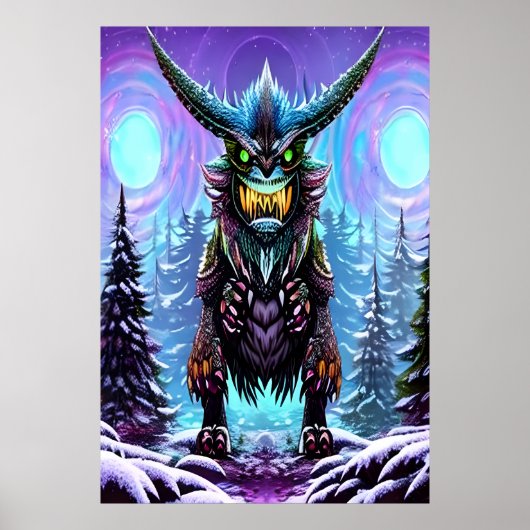 Beängstigendes Großfantasy-Biest | AI Art Poster (Vorne)