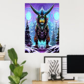 Beängstigendes Großfantasy-Biest | AI Art Poster (Heimbüro)