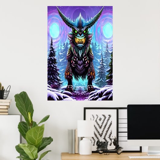 Beängstigendes Großfantasy-Biest | AI Art Poster (Heimbüro)