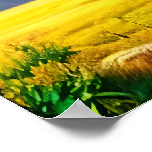 Beängstigendes grünes Biest im Berg | AI Art Poste Poster (Ecke)