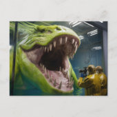 Beängstigendes Grünes Prähistorisches Unterwasserm Postkarte (Vorderseite)