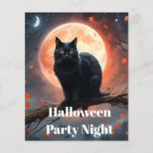Beängstigendes Halloween Black Cat Moonlight, (Vorderseite)