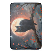Beängstigendes Halloween Black Cat Moonlight, Badematte (Vorderseite Vertikal)