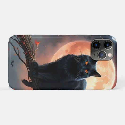 Beängstigendes Halloween Black Cat Moonlight, Case-Mate iPhone Hülle (Rückseite (Horizontal))