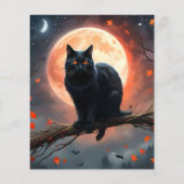 Beängstigendes Halloween Black Cat Moonlight, Flyer (Hinten)