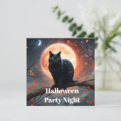Beängstigendes Halloween Black Cat Moonlight, Save The Date (Stehend Vorderseite)