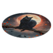 Beängstigendes Halloween Black Cat Moonlight, Schneidebrett (Ecke)