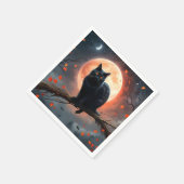 Beängstigendes Halloween Black Cat Moonlight, Serviette (Ecke)