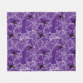 Beängstigendes Halloween Black-Widow-Webmuster Fleecedecke (Vorderseite (Horizontal))