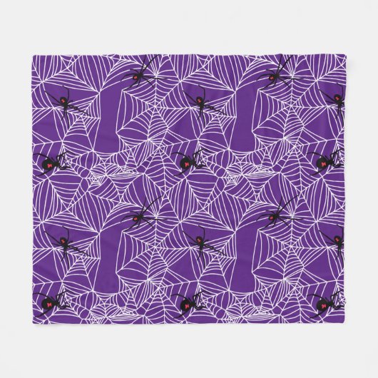 Beängstigendes Halloween Black-Widow-Webmuster Fleecedecke (Vorderseite (Horizontal))
