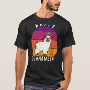 Beängstigendes Halloween Clown Llama Pun Happy Lla T-Shirt