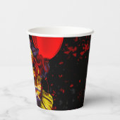 Beängstigendes Halloween Clowncostume-Party Pappbecher (Rückseite)
