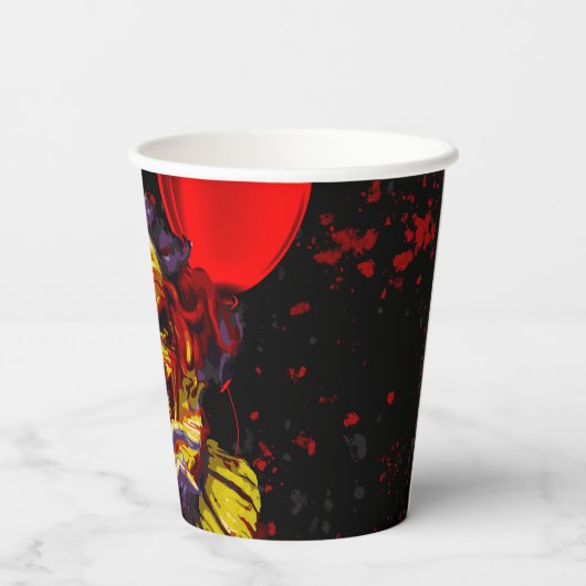 Beängstigendes Halloween Clowncostume-Party Pappbecher (Rückseite)