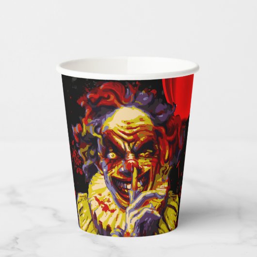 Beängstigendes Halloween Clowncostume-Party Pappbecher (Links)