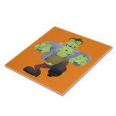 Beängstigendes Halloween Frankenstein Fliese (Seite)