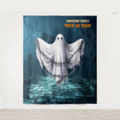 Beängstigendes Halloween-Friedhof Wandteppich (Vorderseite)