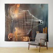 Beängstigendes Halloween-Geisterhang Wandteppich (Beispiel (Horizontal))