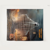 Beängstigendes Halloween-Geisterhang Wandteppich (Vorderseite (Horizontal))