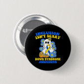 Beängstigendes Halloween-Ghost-Down-Syndrom Button (Vorne & Hinten)