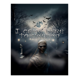 Beängstigendes Halloween Grave Yard & Mummy Poster