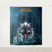 Beängstigendes Halloween Graveyard und Ghoul Wandteppich (Vorderseite)