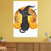Beängstigendes Halloween-Halloween-Katzenkostüm, H Leinwanddruck (Insitu (Wohnzimmer))
