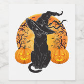 Beängstigendes Halloween-Halloween-Katzenkostüm, H Weinetikett (Einzelnes Label)