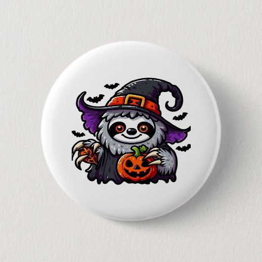 Beängstigendes Halloween-Hexenhut-Kostüm-Spooky-Me Button (Vorderseite)