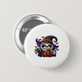 Beängstigendes Halloween-Hexenhut-Kostüm-Spooky-Me Button (Vorne & Hinten)