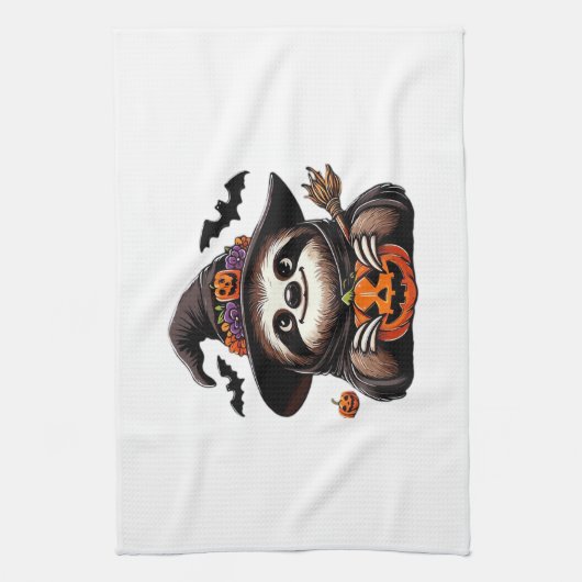 Beängstigendes Halloween-Hexenhut-Kostüm-Spooky-Me Geschirrtuch (Vertikal)