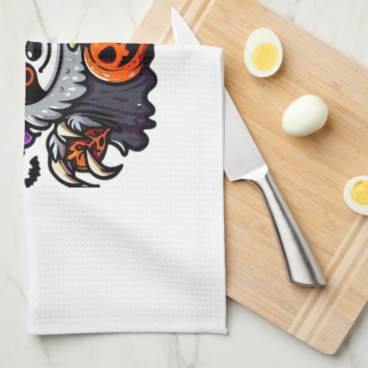 Beängstigendes Halloween-Hexenhut-Kostüm-Spooky-Me Geschirrtuch (Viertel Falte)