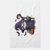 Beängstigendes Halloween-Hexenhut-Kostüm-Spooky-Me Geschirrtuch (Vertikal)