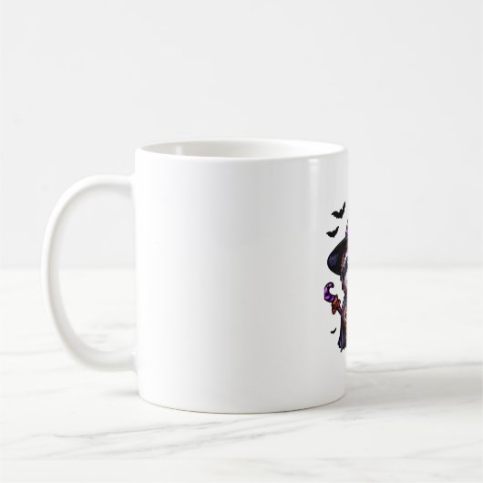 Beängstigendes Halloween-Hexenhut-Kostüm-Spooky-Me Kaffeetasse (Links)