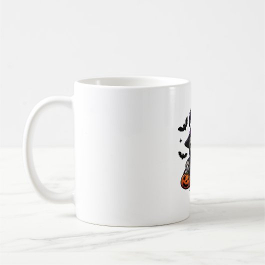 Beängstigendes Halloween-Hexenhut-Kostüm-Spooky-Me Kaffeetasse (Links)