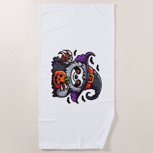 Beängstigendes Halloween-Hexenhut-Kostüm-Spooky-Me Strandtuch (Vorderseite)
