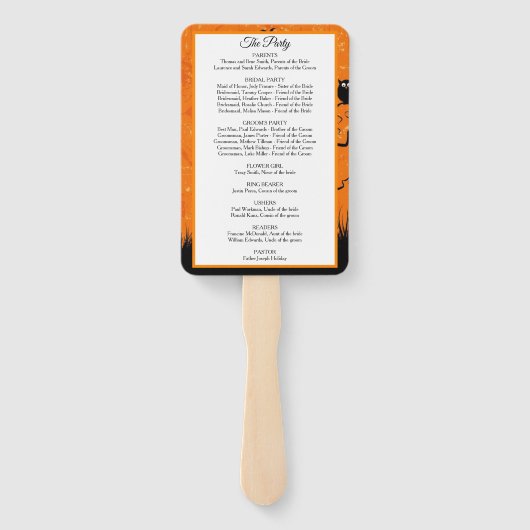 Beängstigendes Halloween-Hochzeitsprogramm Fächer (Rückseite)