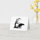 Beängstigendes Halloween Kackend Hund Karte (Gelbe Blume)