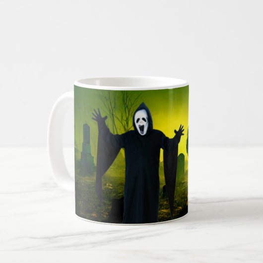 Beängstigendes Halloween. Kaffeetasse (Vorderseite Links)