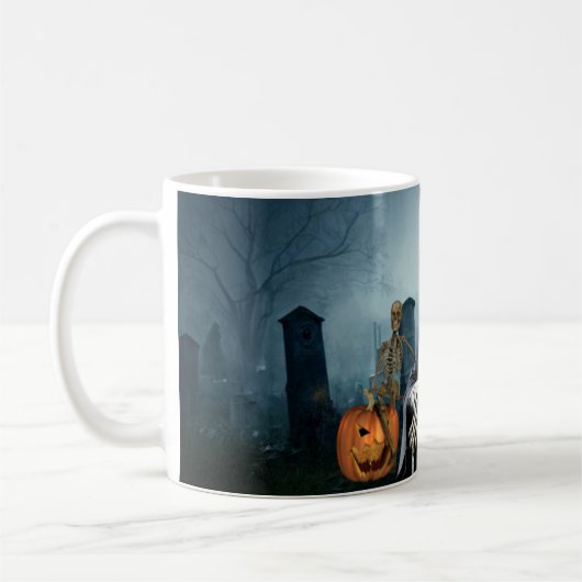 Beängstigendes Halloween. Kaffeetasse (Links)