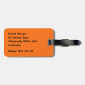 Beängstigendes Halloween Kürbisgesicht mit feerbla Gepäckanhänger (Rückseite horizontal)