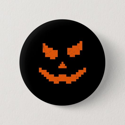 Beängstigendes Halloween Kürbislaterne Pumpkin Evi Button (Vorderseite)