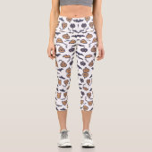 Beängstigendes Halloween-Kürtenmuster Capri Leggings (Vorderseite)