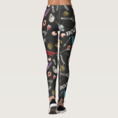 Beängstigendes Halloween Modern Icons Skull Bat Ey Leggings (Rückseite)