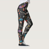 Beängstigendes Halloween Modern Icons Skull Bat Ey Leggings (Rechts)