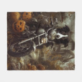 Beängstigendes Halloween-Motorradfahren an der Gre Fleecedecke (Vorderseite (Horizontal))