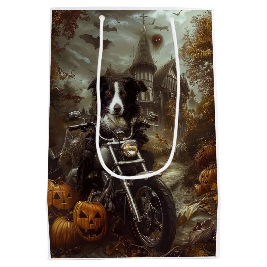 Beängstigendes Halloween-Motorradfahren an der Gre Mittlere Geschenktüte (Rückseite)