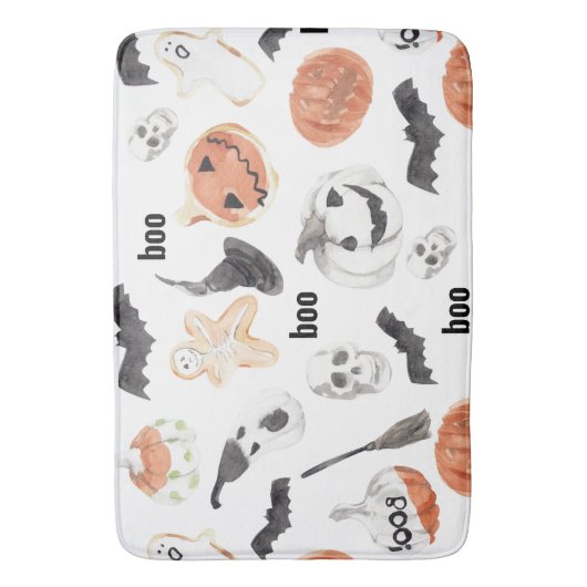 Beängstigendes Halloween-Muster |Happy Halloween Badematte (Vorderseite Vertikal)