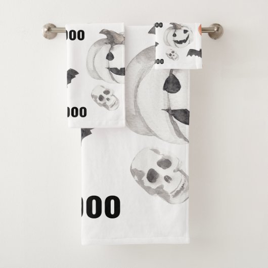 Beängstigendes Halloween-Muster |Happy Halloween Badhandtuch Set (Insitu)