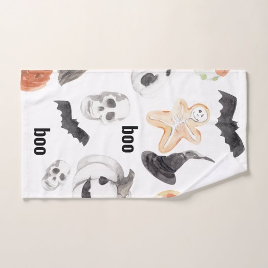 Beängstigendes Halloween-Muster |Happy Halloween Badhandtuch Set (Handtuch)