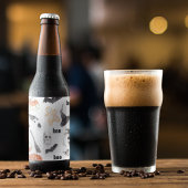 Beängstigendes Halloween-Muster |Happy Halloween Bierflaschenetikett